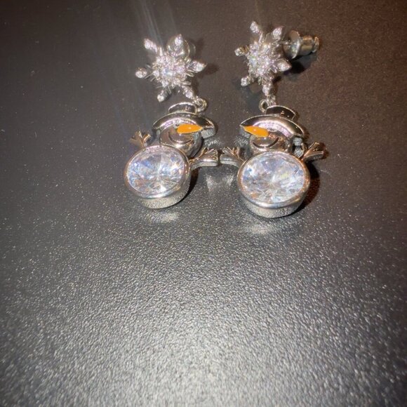 Snowman and Snowflake Drop Earrings - Picture 5 of 7